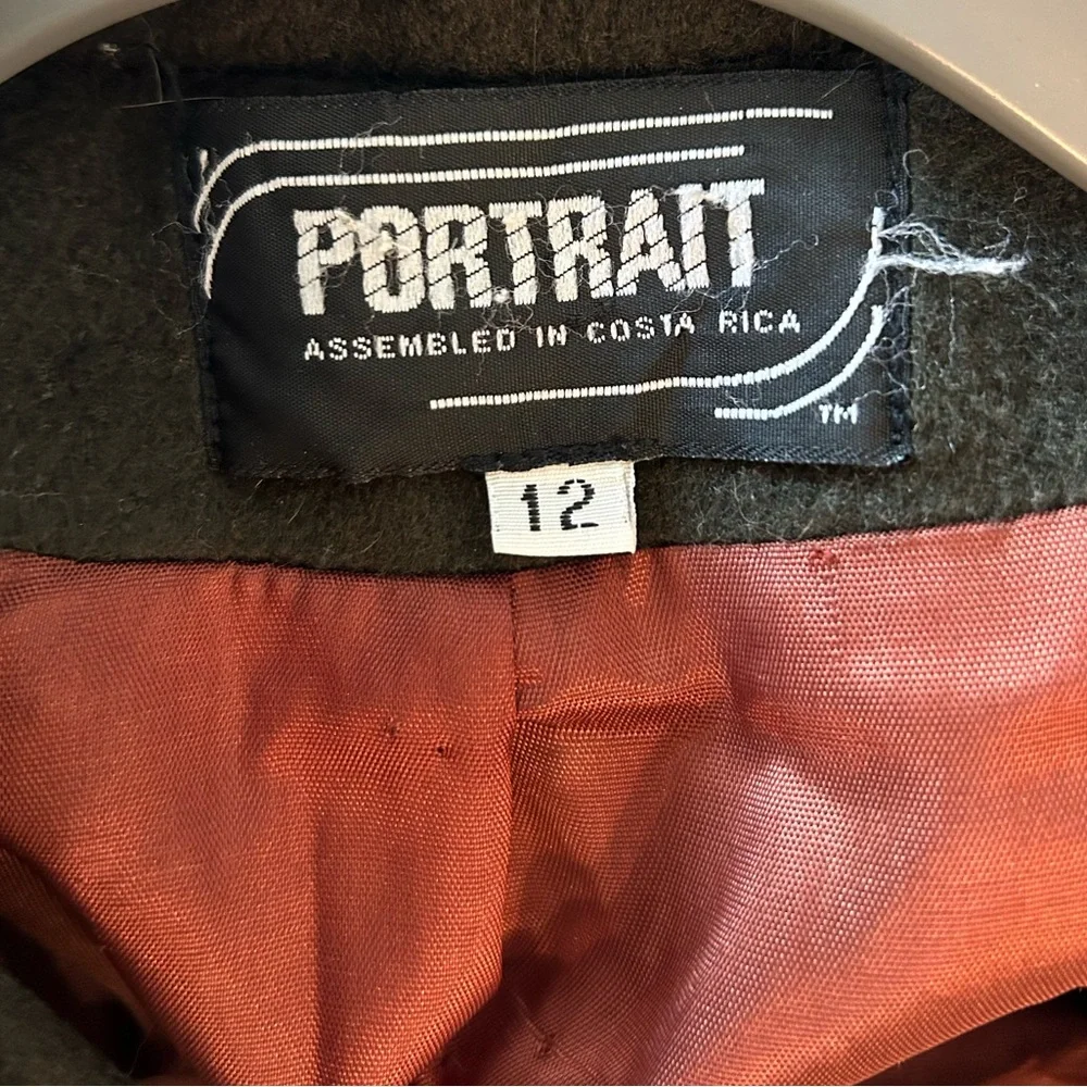 Vintage Green Wool Long Coat - Picture 3 of 4